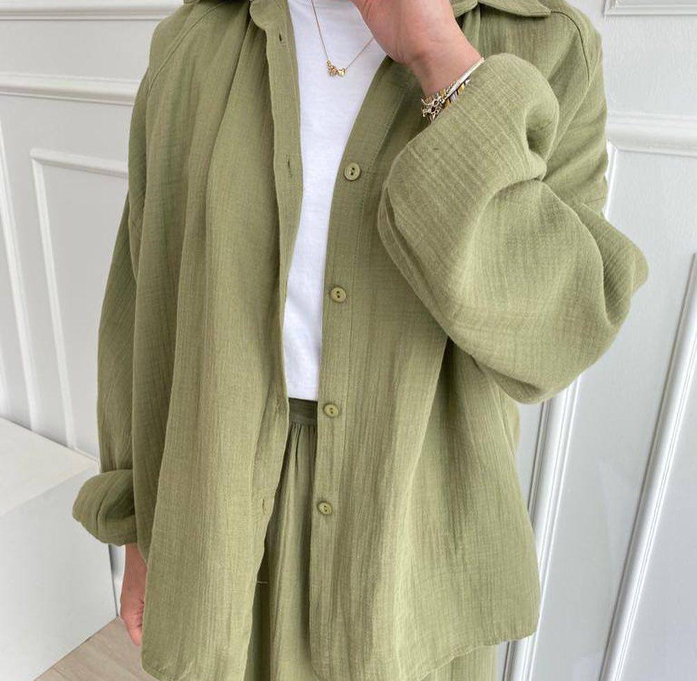 Новый женский повседневный мусульманский комплект с длинным рукавом и юбкой миди на весну и осень 2024 года