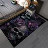 "Dark Gothic Skull and Purple Roses Printed Carpet for Home Decor" Suitable for use as an anti-slip for living room bedroom sofas