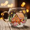 Yousheng Halloween Mug Funny Tea Coffee Cup 400ml Hand-Painted Spooky Glass Cup for Hot Cold Drinks Christmas Party Gift Stocking Stuffer