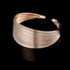 Women Multi Wire Circle Opening Bangle Adjustable Cuff Bracelet Gift