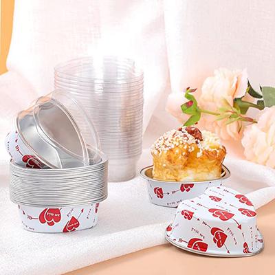 10 шт./набор 100 мл алюминиевая фольга в форме сердца формы для торта с крышками противни для выпечки