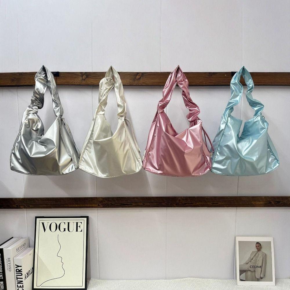 Handbag Drawstring Bag Korean Style Tote Bag Sweet Pleated Nylon Shoulder Bag  Women