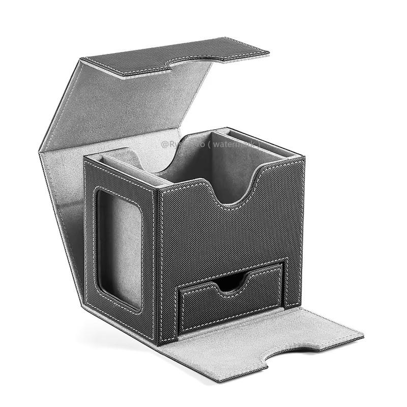 100+ Trading Card Deck Case Leather Magnetic Closure Card Storage Box Magic Card Protectors Fit for YuGiOh MTG Sport Cards