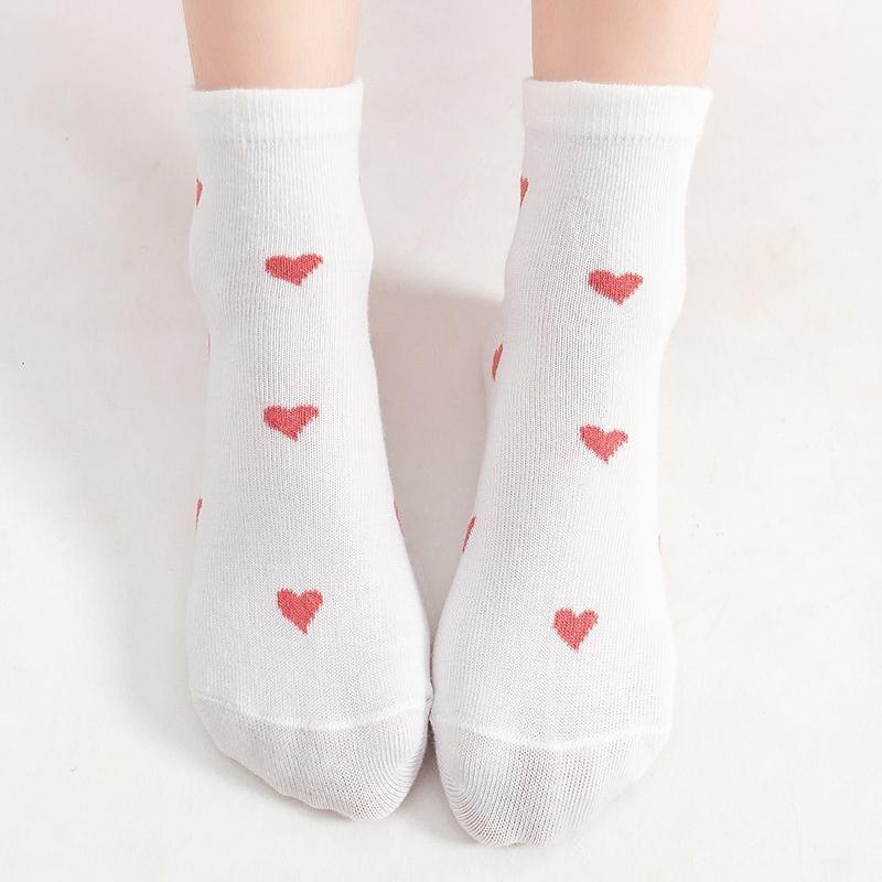 5 пар/лот детские мягкие хлопковые носки корейские носки с принтом в виде сердечек и цветов для девочек весенне-летние теплые детские носки средней длины