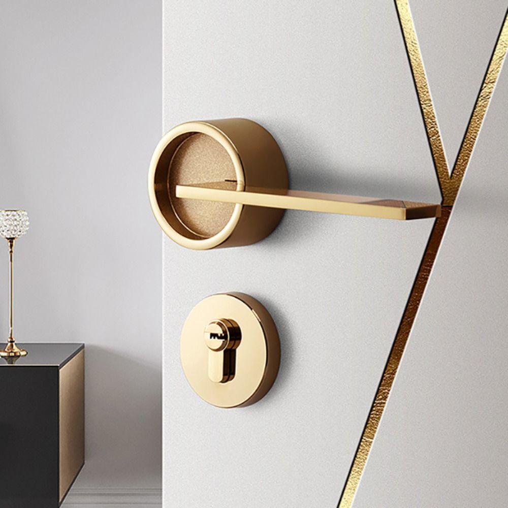 Anti-theft Design Door Handle Lock Zinc Zinc Zinc Alloy Deadbolt Lock Round Door Lock Indoor Use