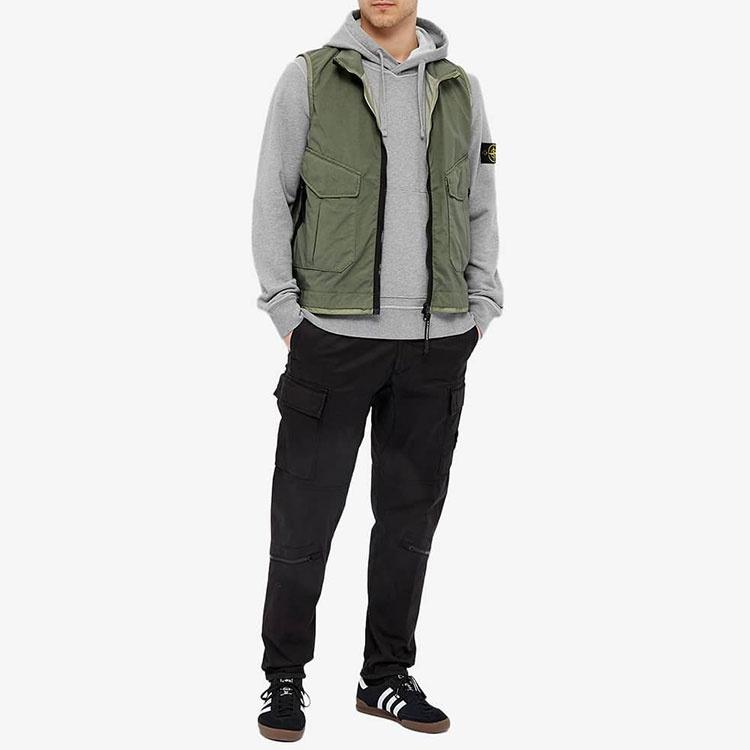 STONE ISLAND Garment Dyed Popover Hoodie 'Grey Marl' Men's 741564151-V0M64