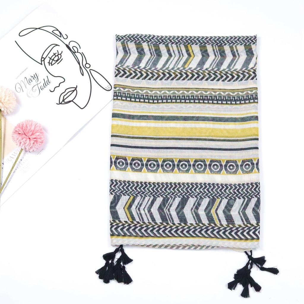 2024 Spring And Autumn Winter New Cotton And Hemp Long Thin Scarf Travel Versatile Sunscreen Warm Shawl For Women