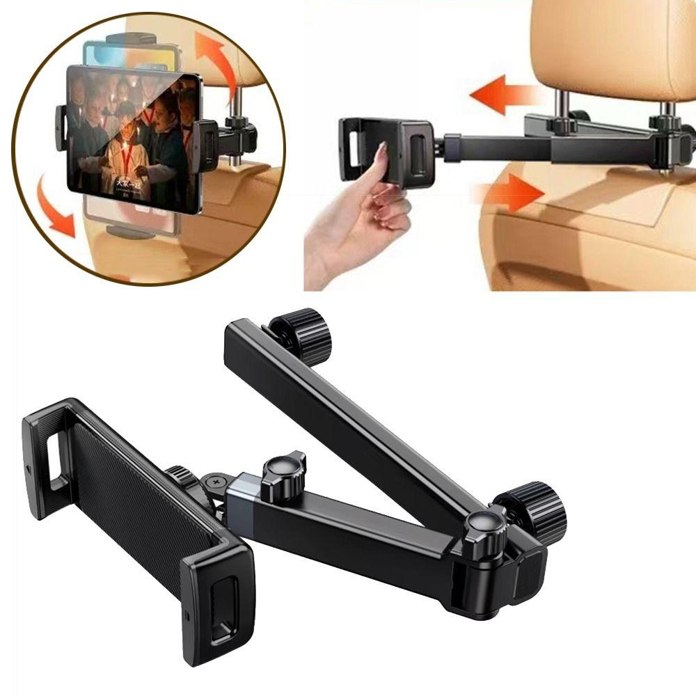 Rotating Stand Car Headrest Tablet Holder Adjustable Telescopic Tablet Bracket Car Rear Seat