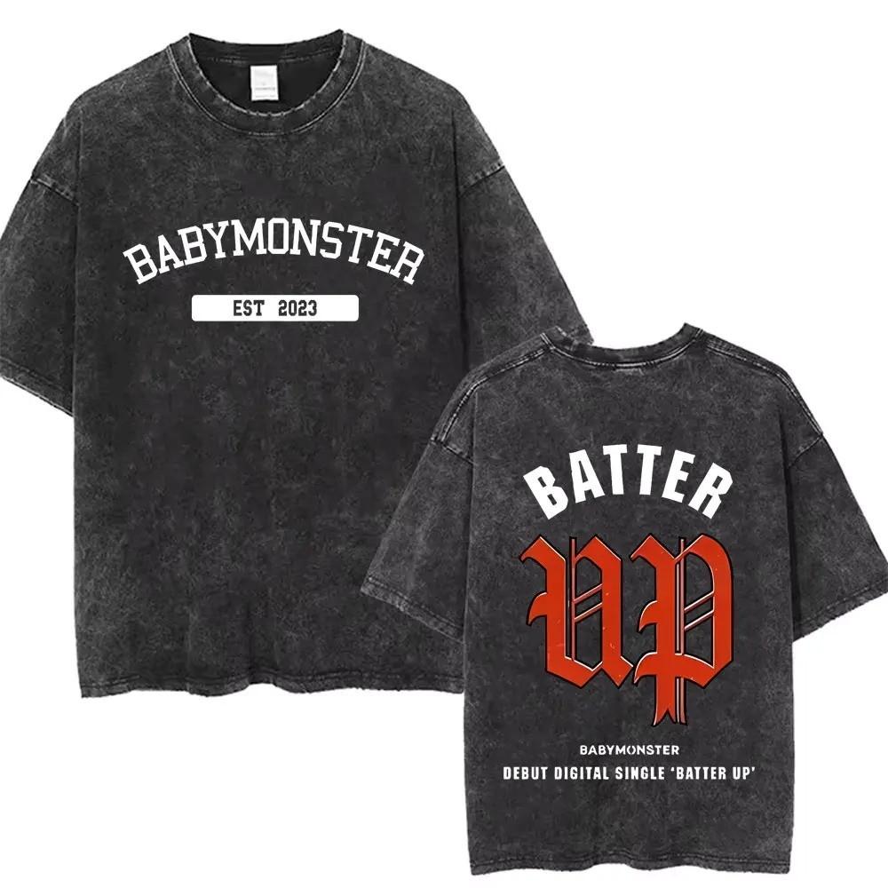 Babymonster Hello Monsters Мировой Тур Винтажная Футболка Оверсайз
