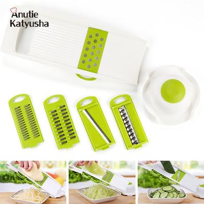 7Pcs / set Multi Mandoline овощерезка из нержавеющей стали для резки овощей терка кухонный гаджет