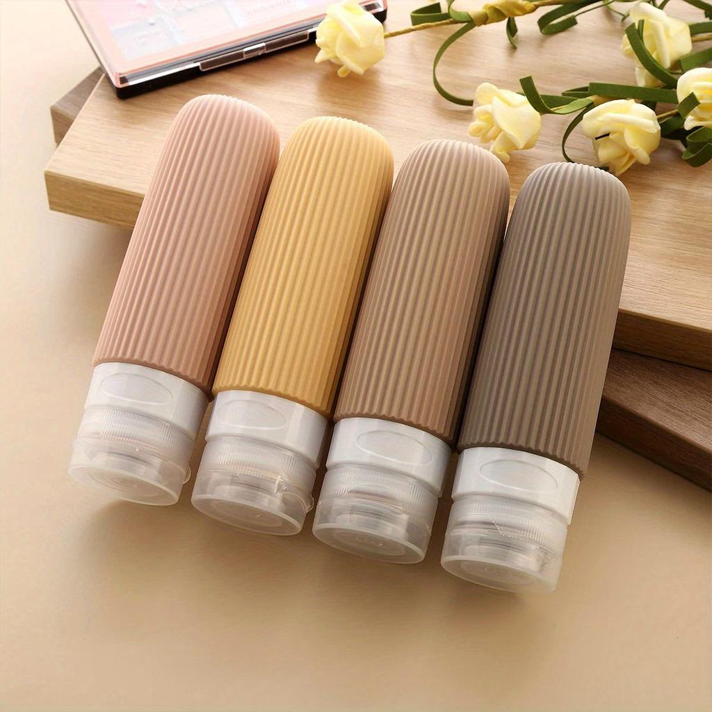 Silicone travel Bottle Tsa approved portable leak proof Squeeze size container Clear toiletry bag Accessory liu