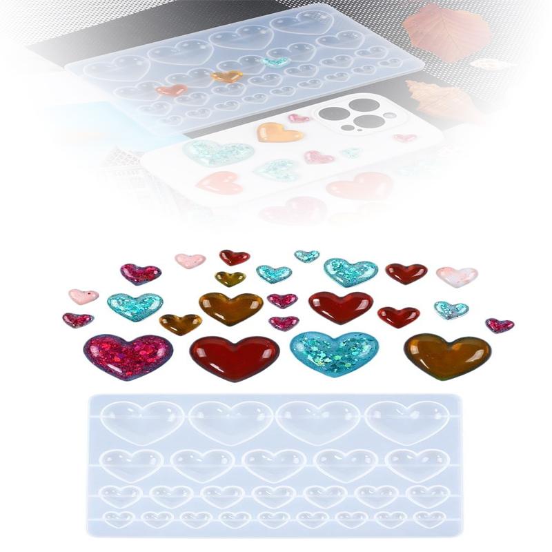 Love Heart Silicone Mold Different Size Pendants Casing Moulds Handmade DIY Tool