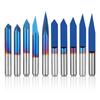 Genmitsu 3mm Shank CNC Router Bit Flat Triangular Nano Blue Coated Conical 10-Piece Set, V-Bits 20°/30°/45°/60°/90°, V-Bits 20°/30°/45°/60°/90°,
