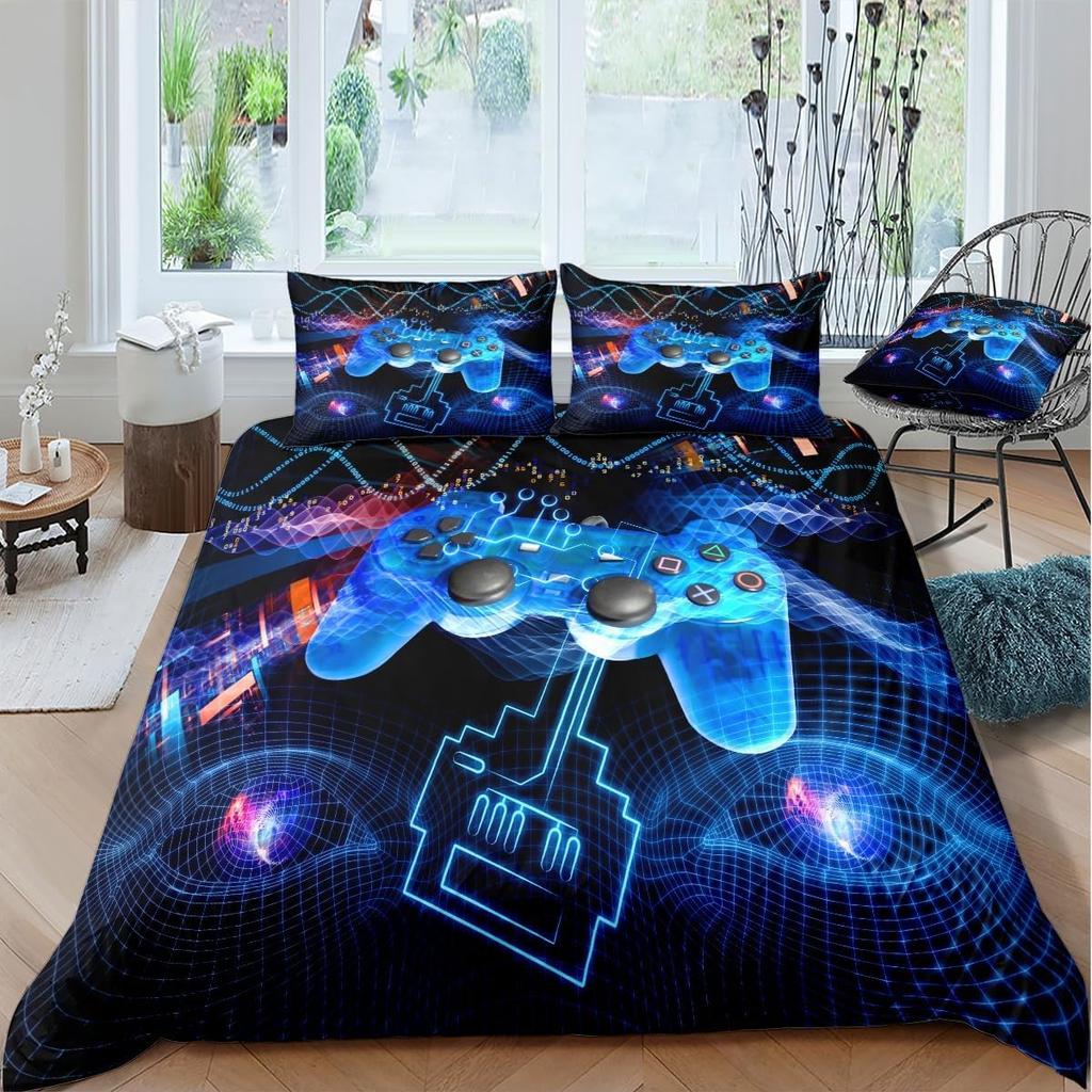 Игровые комплекты постельного белья для мальчиков, игровой комплект пододеяльника, покрывало для видеоигр, игровой дизайн, комплект постельного белья с наволочкой