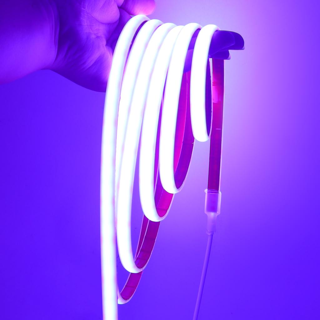 12V 24V IP68 Waterproof COB Neon Strip Hight Bright 320Leds/M Yellow/Pink/Red/White/I Blue/Pink Flexible Ribbon Rope LED Light