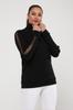 Women's Style Big Size Sweatshirt Sweatshirt With Mesh Zipper On Sleeve