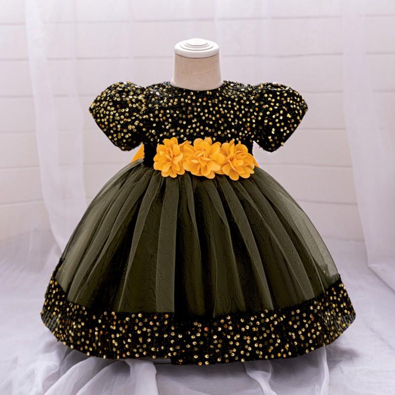 Girls Princess Dress Stage Performance Birthday Party Runway Show Cotton Blend Formal Gown