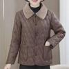 Mother's Plush Leather-Trimmed Winter Jacket: Fashionable, Thick Cotton Coat for Middle-Aged Women In Loose, Large Sizes.