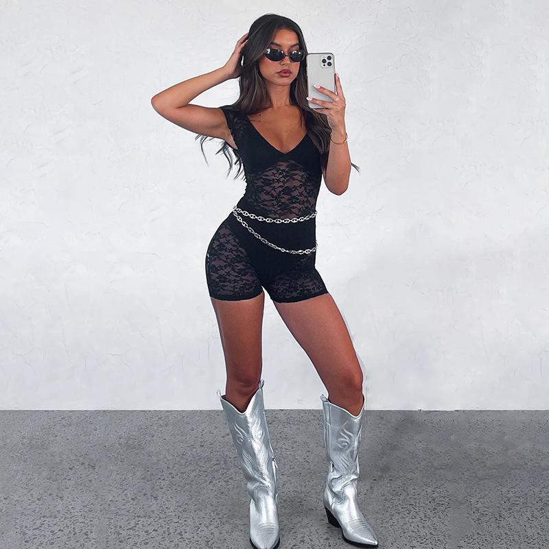 Женский сексуальный вышитый комбинезон весна/лето 2024 года — модный и облегающий