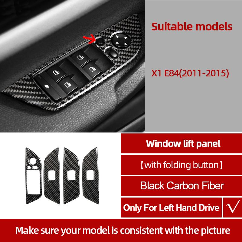bftws1 For BMW X1 E84 2011-2015 Carbon Fiber Center Console Gear CD Door Panel Trim Sticker Decoration Car Interior Tuning Accessories