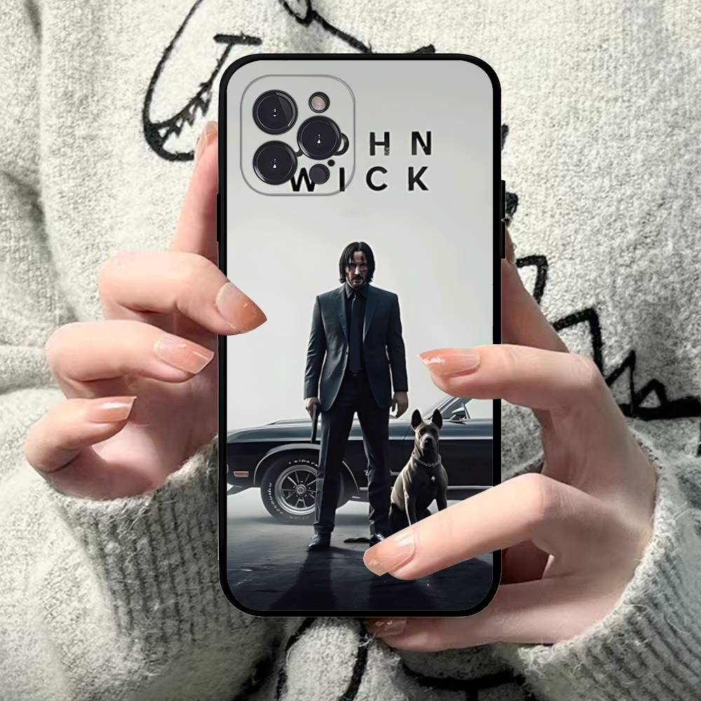 1 шт. Классический чехол для телефона J-john Movie W-wick для iPhone 17 Air 16 15 14 13 12 11 Pro Max 16 15 14 Plus Мягкий чехол из ТПУ