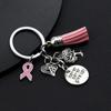 Pink Ribbon Pink Tassel Tree of Life Keychain Never Give Up Courage Keychain Give Your Friendship Keychain