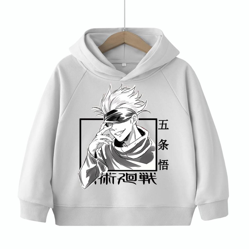 Jujutsu Kaisen Годжо Сатору Аниме Детская Толстовка Худи Харадзюку Хип-хоп Пуловер Топы Свитшот