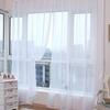 Красочный тюль с цветочным принтом, занавеска для двери, окна, прозрачная занавеска с шарфом