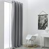 Blackout Curtain with Plain Eyelets Gray 140x240 Cm