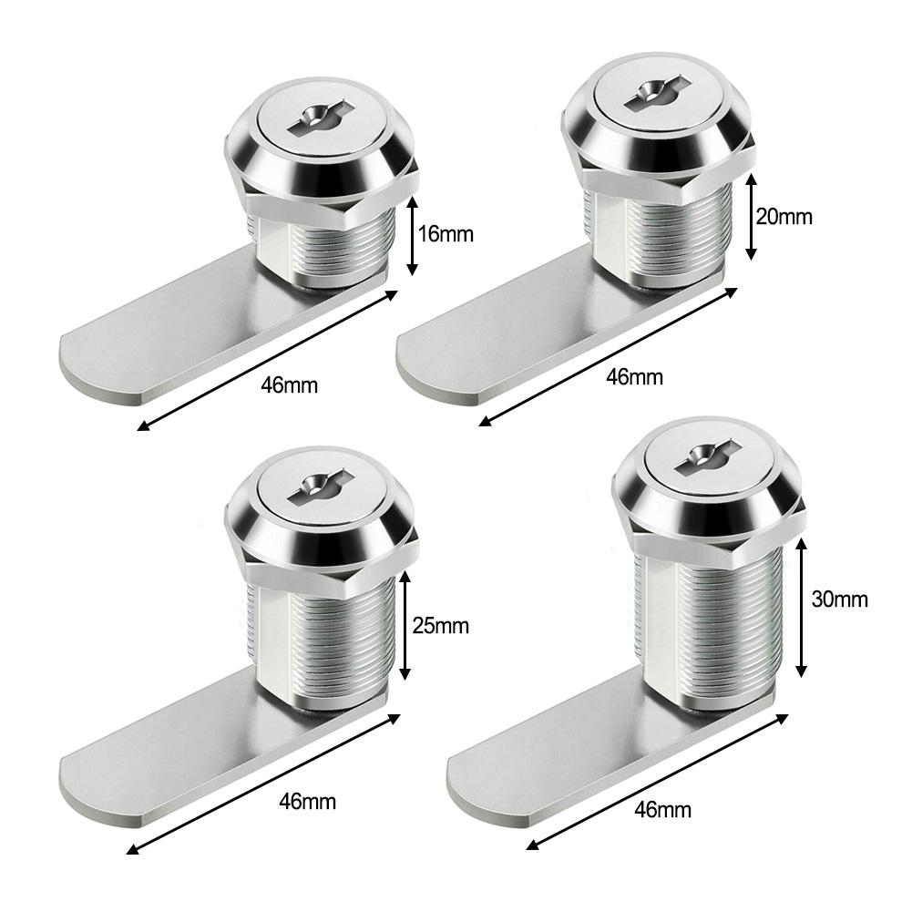 Замок для ящика, почтового ящика, шкафчика, кулачковый замок, замок-язычок для дверцы шкафа с 2 ключами, мебельная фурнитура