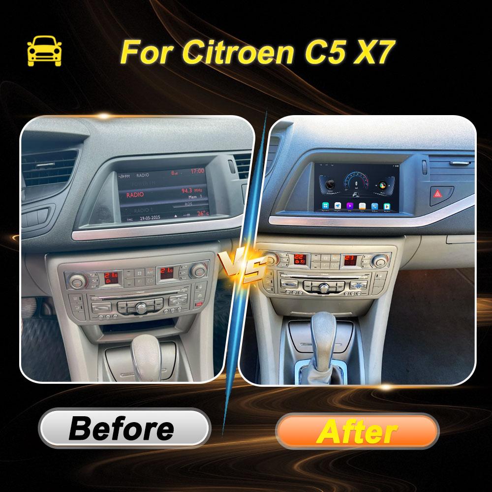 7 Inch Android Auto For Citroen C5 X7 Carplay Car Radio Multimedia Video Player Screen GPS Navigation Bluetooth 8 Core FM 4G DSP