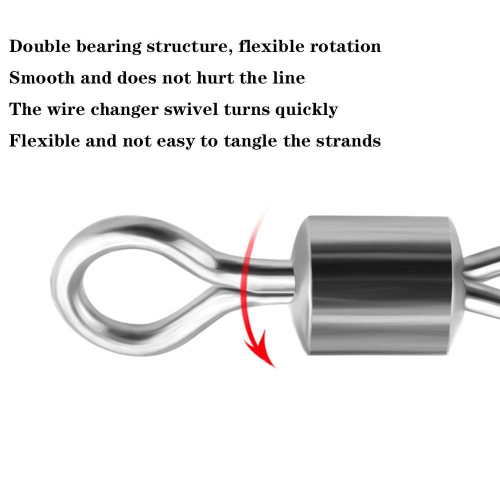 10Pcs/Pack Durable 8-Shaped Terminal Swivels Snap Fishing Connector Rolling Swive Solid Ring