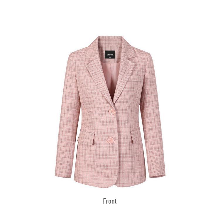 Plaid Yarn-Dyed Stretch Polyester Fabric for Women's Spring/Autumn Suits, Shirts, and Dresses.