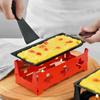 Mini Cheese Raclette Non-stick Coating Candles with Spatula Cook Set Heated Baking Tray Foldable Handle Breadfor Non-stick Cheese Set