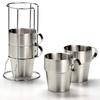 MAGNA Mug Camping Thermal Mug Outdoor Stainless Steel Double Wall Dual Structure Mug Set with Mesh Bag of (Set 4)