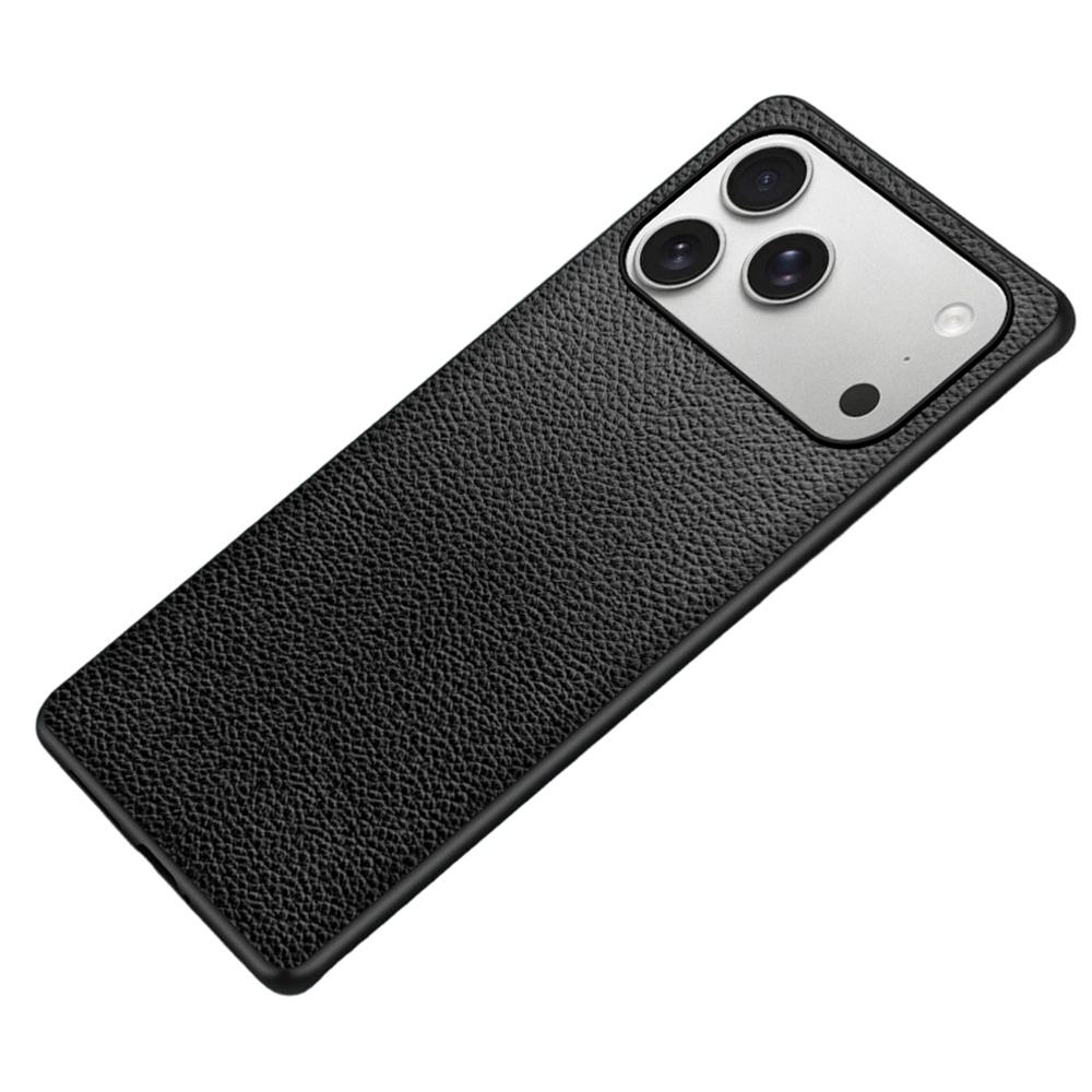 For iPhone 17 Pro Case Litchi Texture PU Leather Coated PC + TPU Protective Phone Back Cover