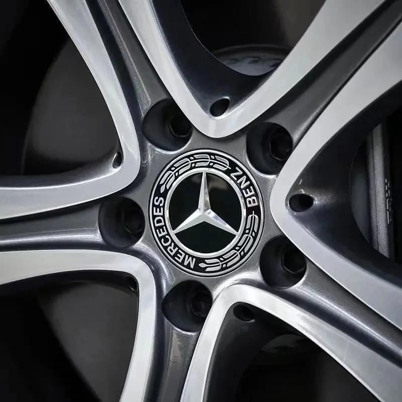 4 Pieces/Set 75mm Mercedes Benz AMG W203 W206 W220 W205 W211 W212 Car Wheel Center Hub Caps Benz Emblem Tire Rim CoversQQQ CI1 QQ36