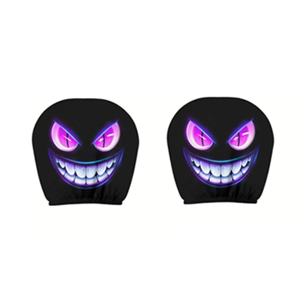 Black Car Headrest Cover Scary Face Printing Car Headrest Protector  Auto Interior Accessories
