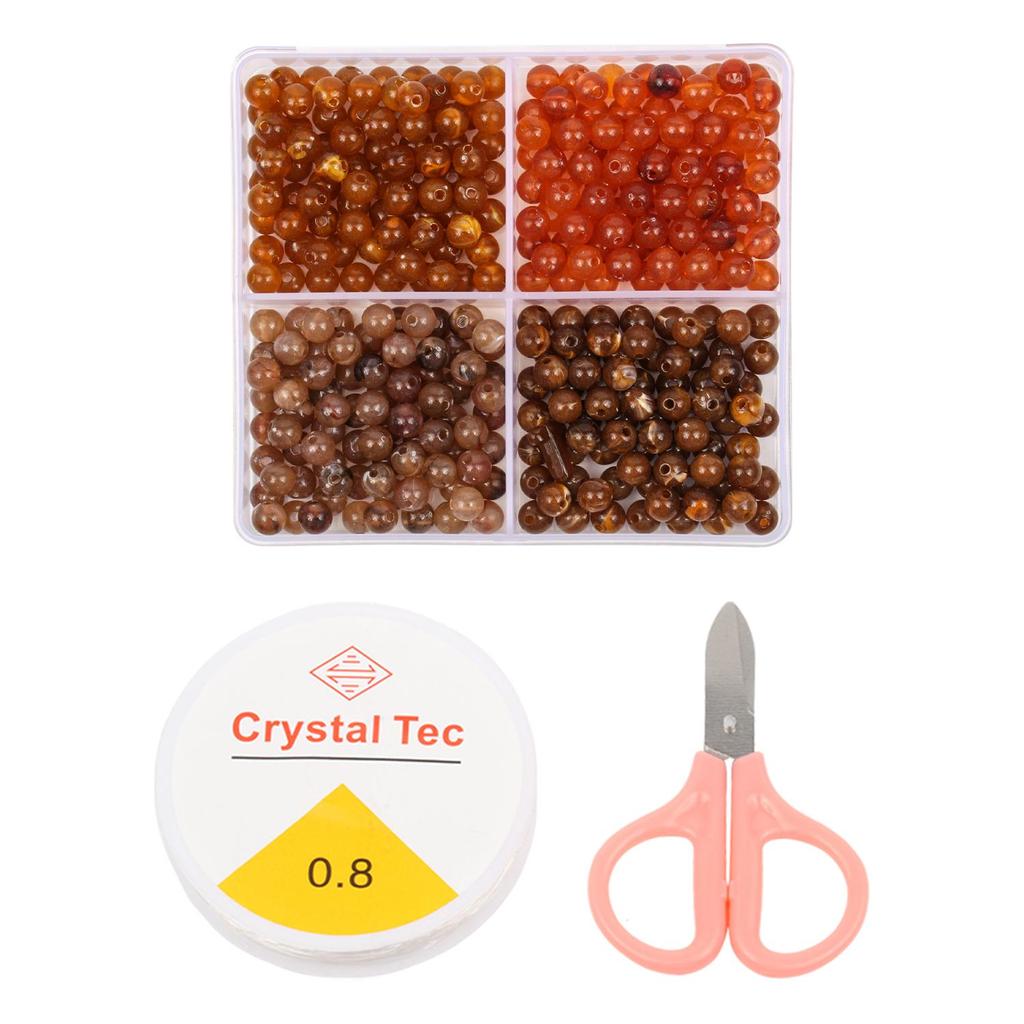 Коробка с 4 сетками, смешанные цвета, 6 мм, 440 шт., набор для изготовления ювелирных изделий из акриловых бусин, ручной работы, браслет, ожерелье, изготовление подарков