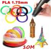 PLA-нить для материала для печати 3D-ручки, 10/20 рулонов, диаметр 10 м, 1,75 мм, 100 м, безопасный пластиковый стержень без запаха для ручки 3D-принтера