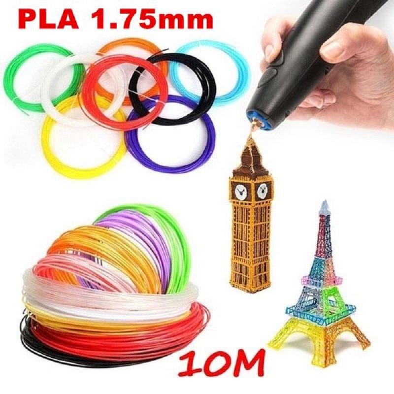 PLA-нить для материала для печати 3D-ручки, 10/20 рулонов, диаметр 10 м, 1,75 мм, 100 м, безопасный пластиковый стержень без запаха для ручки 3D-принтера