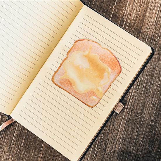 Наклейки для заметок в форме хлеба, 30 листов, дизайн буханки, бумага премиум-класса, клейкие заметки, гладкая поверхность