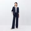 LILY navy blue trousers straight leg wide leg pants