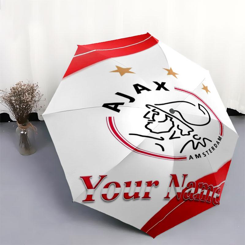 1 шт. Автоматический складной зонт - AFC Ajax, узор с индивидуальным названием, портативный и складной дизайн с 8 спицами, Рождественские и Дни рождения