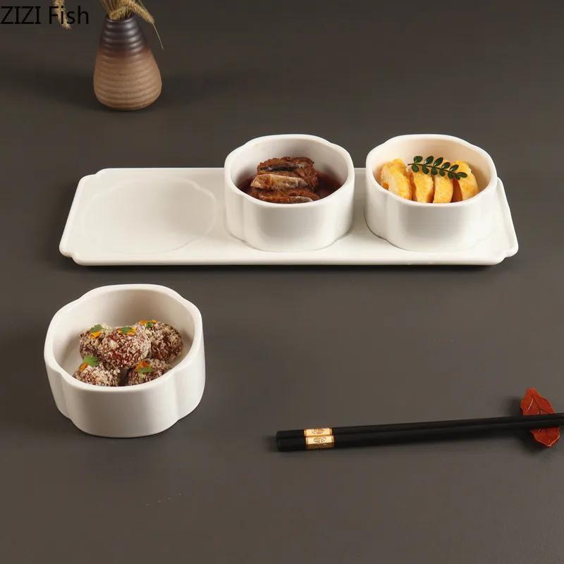 Керамическая тарелка для закусок Послеобеденный чай Белая фарфоровая тарелка для десерта Торт Украшение ресторана Гарнир Домашняя креативная посуда