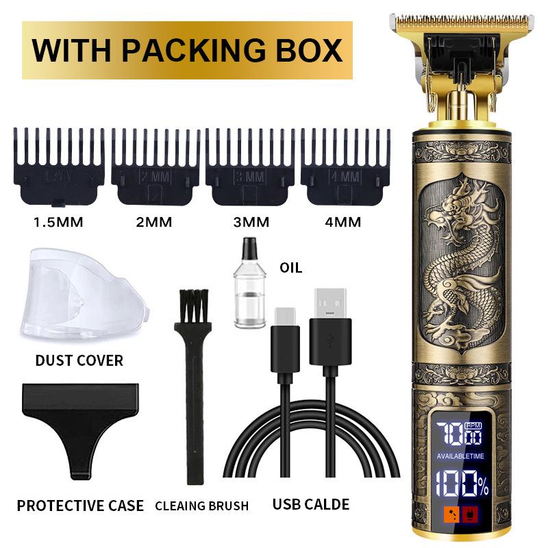 New hair clipper LCD speed regulating bald electric pusher oil electric hair clipper hair salon razor hair clipper