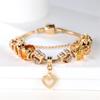 Fashion Bracelets & Bangles DIY Jewelry Champagne Bead Golden Color Pendant Hearts Love Women's Bracelet Charms