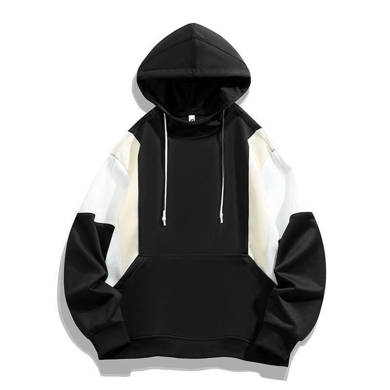 Осенние новые высококачественные парные куртки с капюшоном и прямыми карманами в цветных блоках для мужчин и женщин, модные и универсальные толстовки для мужчин