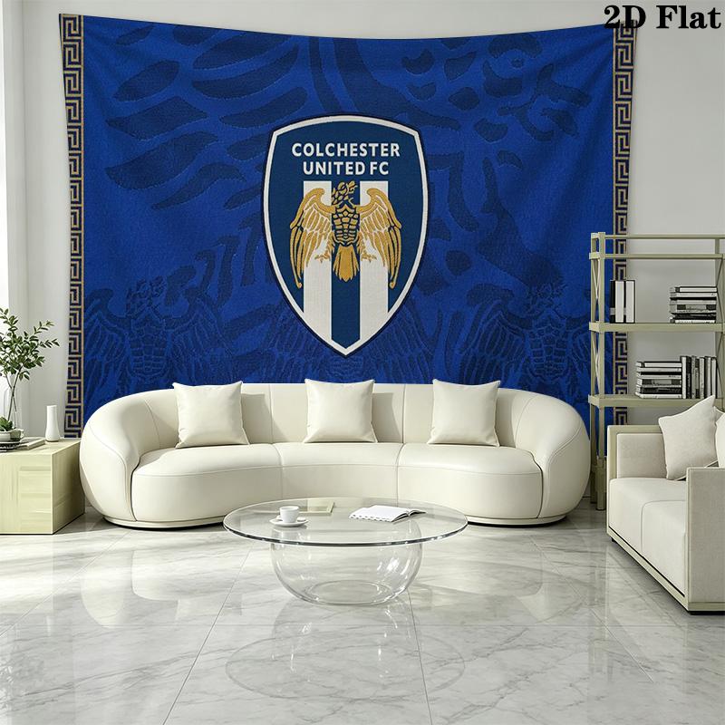 Colchester Utd FC Wall Tapestry Aesthetic Wall Hanging Printed Fabric Blanket Decorative Tapestries for Bedroom Living Room Home Decor