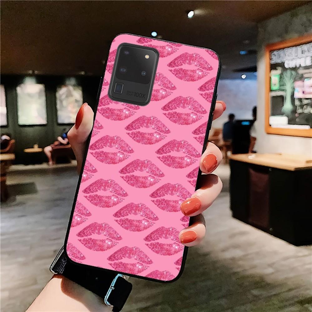 Sexy Girl red Lips Kiss Phone Case For Samsung S 9 10 20 21 22 23 30 23 24 plus lite Ultra FE S10lite Fundas